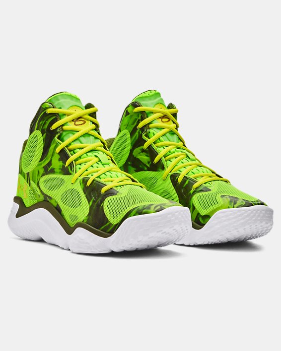 Unisex Curry Spawn FloTro Basketball Shoes in Green image number 3